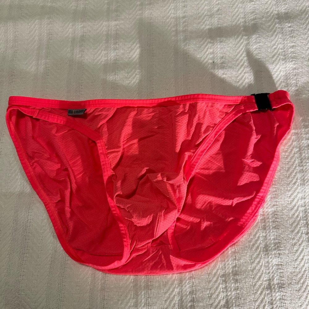 Men's Coral/Pink underwear with side clips